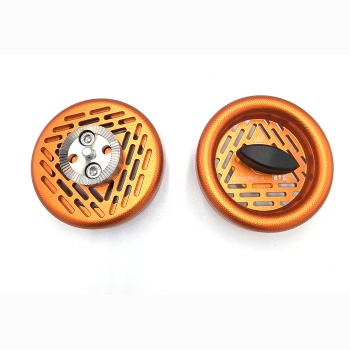 Burnt Orange Anodized Rosette Rat Pucks x2