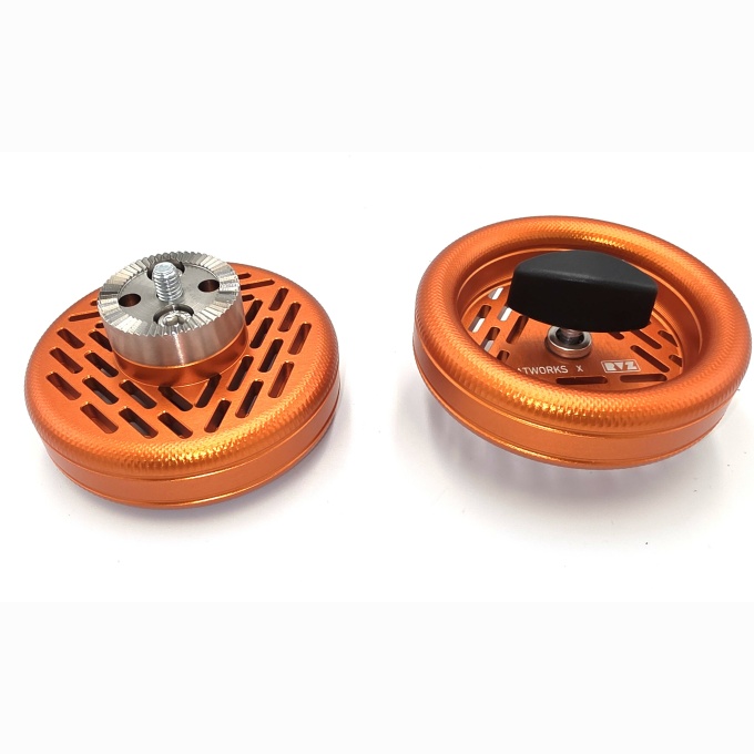 Burnt Orange Anodized Rosette Rat Pucks x2 - Image 2