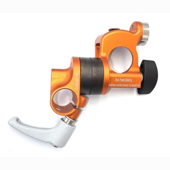 Burnt Orange Anodized Microforce to Rosette Adaptor with 18mm Pan Bar to Rosette Adaptor