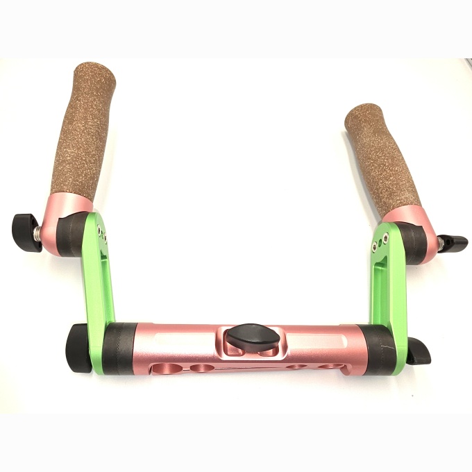 Rosette RatGrips, 15mm LWS, Rosette Dogbones - fluorescent green & pink - Image 3