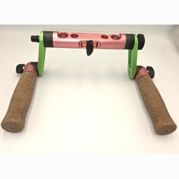Rosette RatGrips, 15mm LWS, Rosette Dogbones - fluorescent green & pink