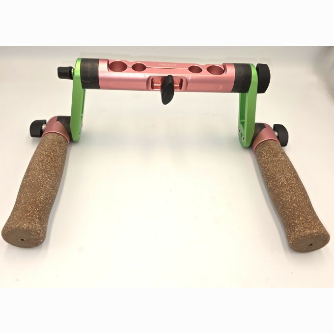 Rosette RatGrips, 15mm LWS, Rosette Dogbones - fluorescent green & pink