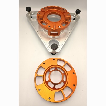 Burnt Orange and Clear Anodized Rat Hat/Mitchell Plate/Low Riser/150mm bowl/Levelling Feet